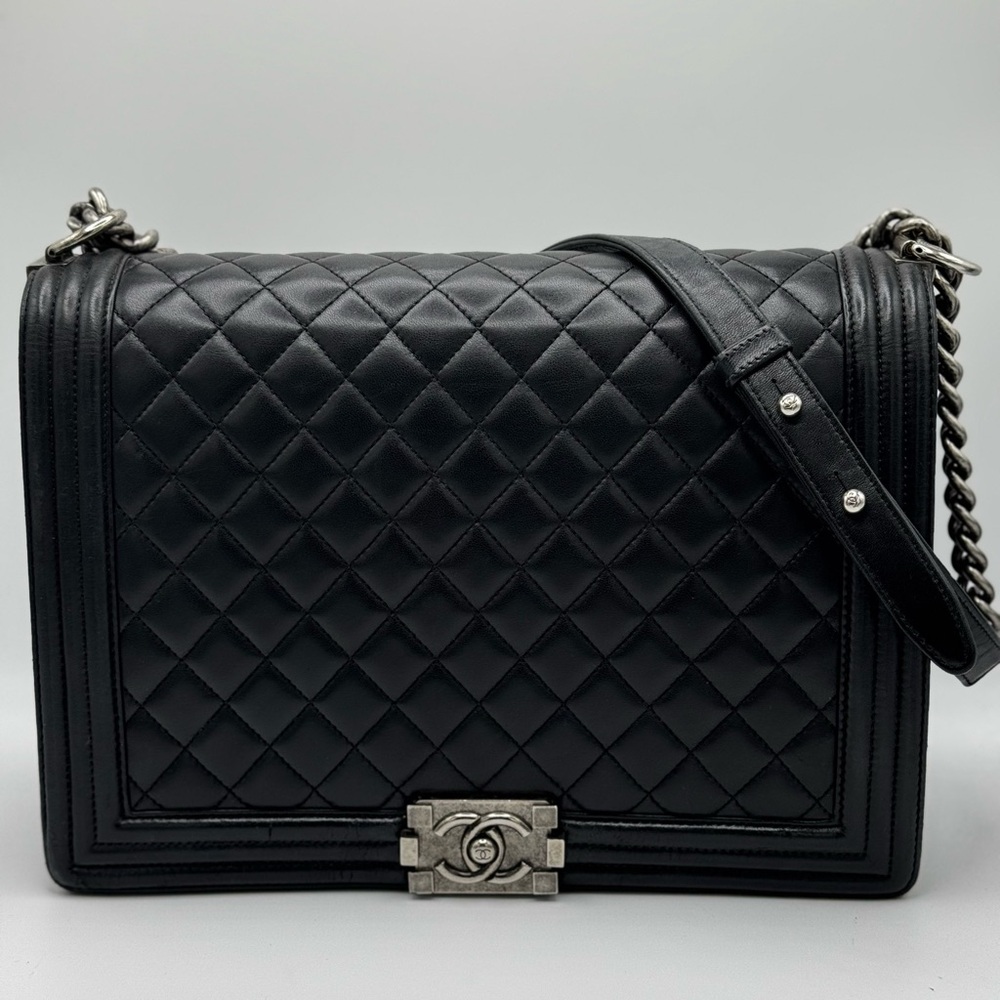 Chanel Lambskin Quilted Large Boy Flap Black